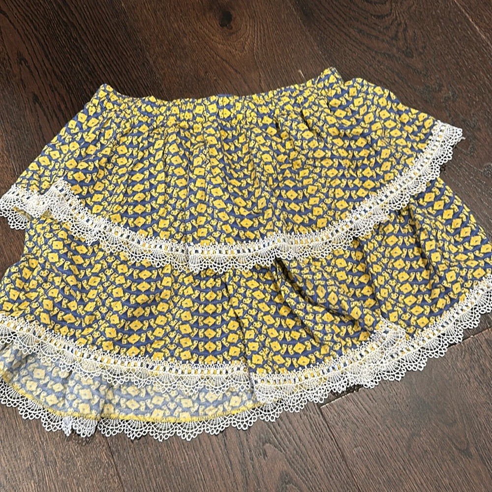 Blue and Yellow Ruffle Mini Skirt from Greece